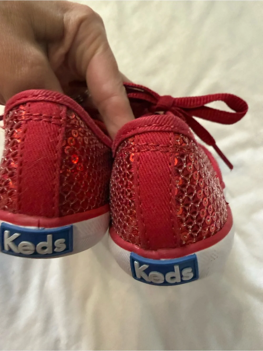 Keds Kids Red Sequin Lace-Up Sneakers